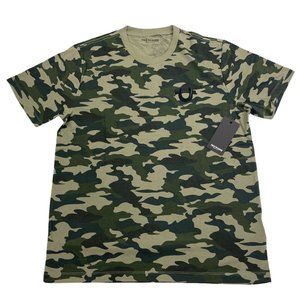True Religion Men's Crewneck Camo Logo Short Sleeve Cotton Blend Shirt New